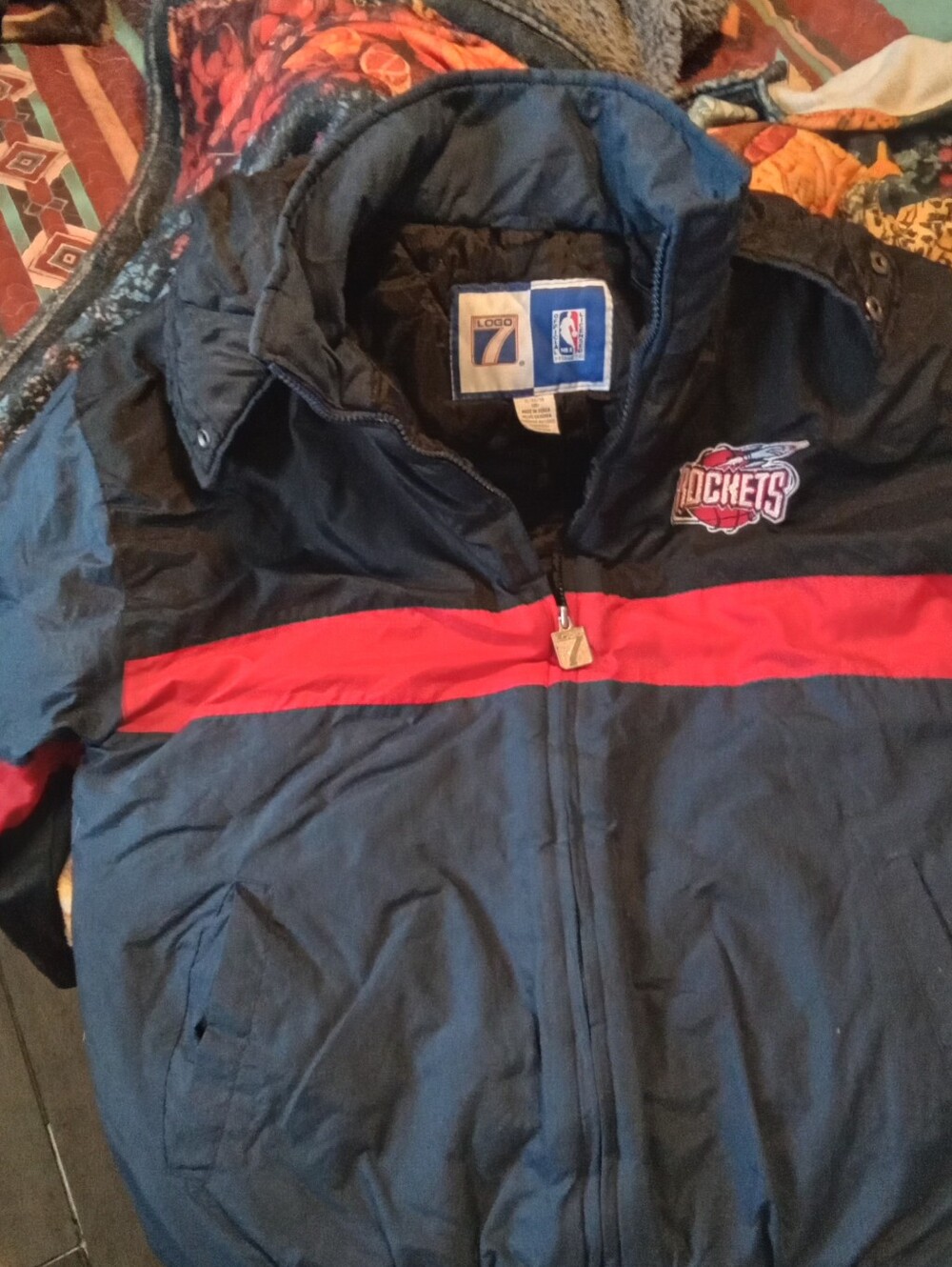 #685 LOGO 7 Men's Navy and Red Rockets Windbreaker Jacket